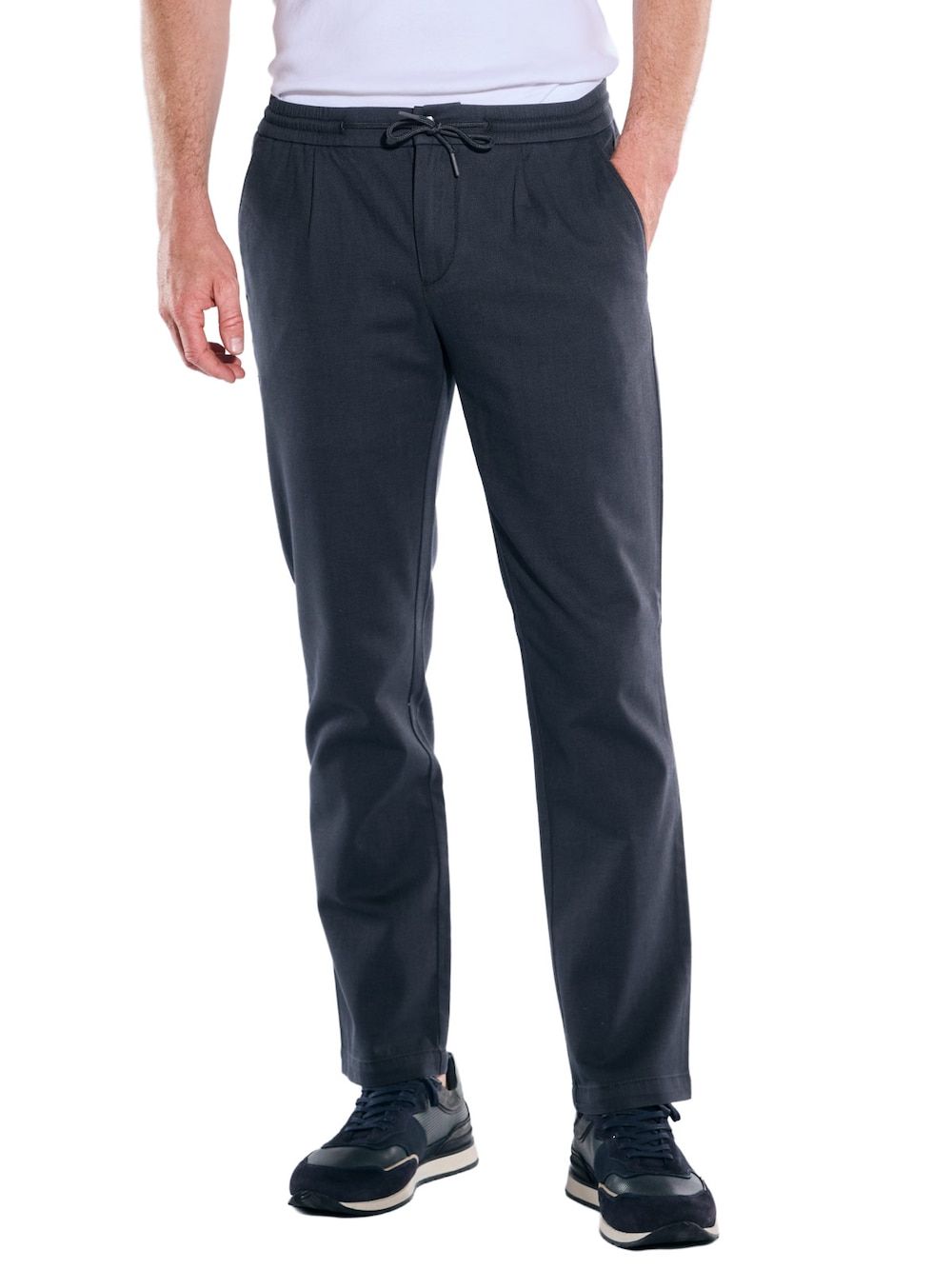 Große Größen engbers Herren Chino mit Tunnelzug , Herren, grau, Größe: 110, Baumwolle, Happy Size DE Men von engbers