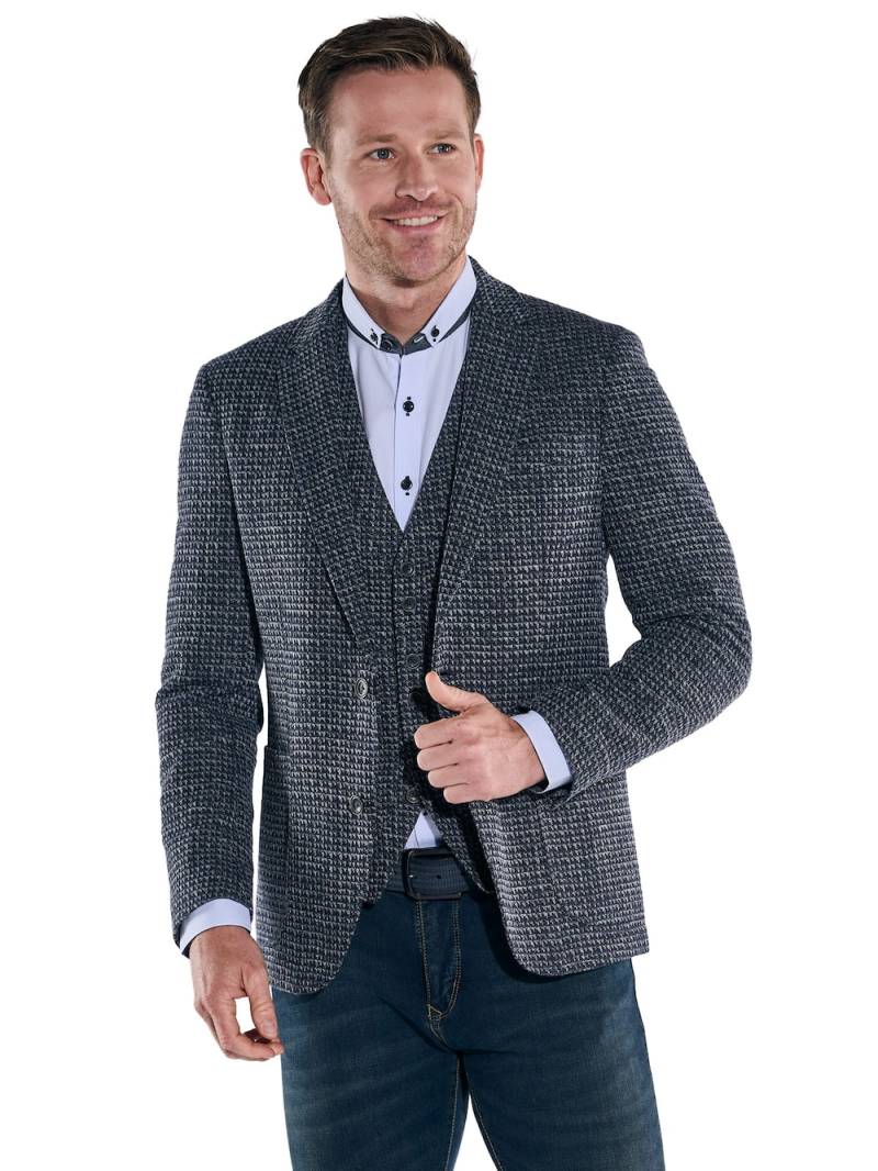 Große Größen engbers Herren Freizeit-Sakko gemustert , Herren, türkis, Größe: 54, Polyester/Baumwolle, Happy Size DE Men von engbers