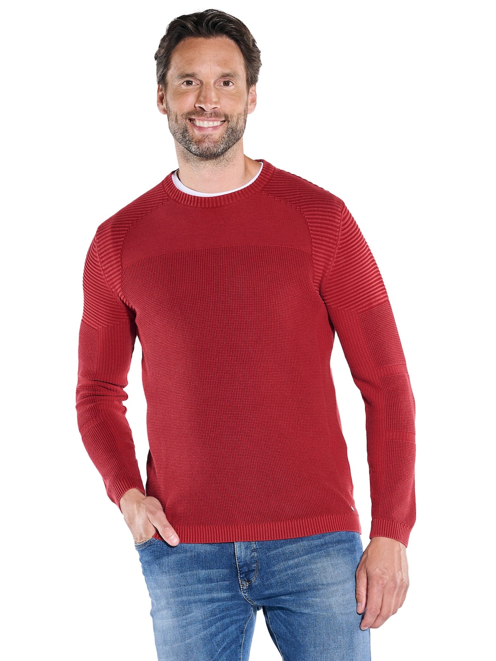 Große Größen engbers Herren Pullover aus Baumwolle , Herren, rot, Größe: L, Baumwolle, Happy Size DE Men von engbers