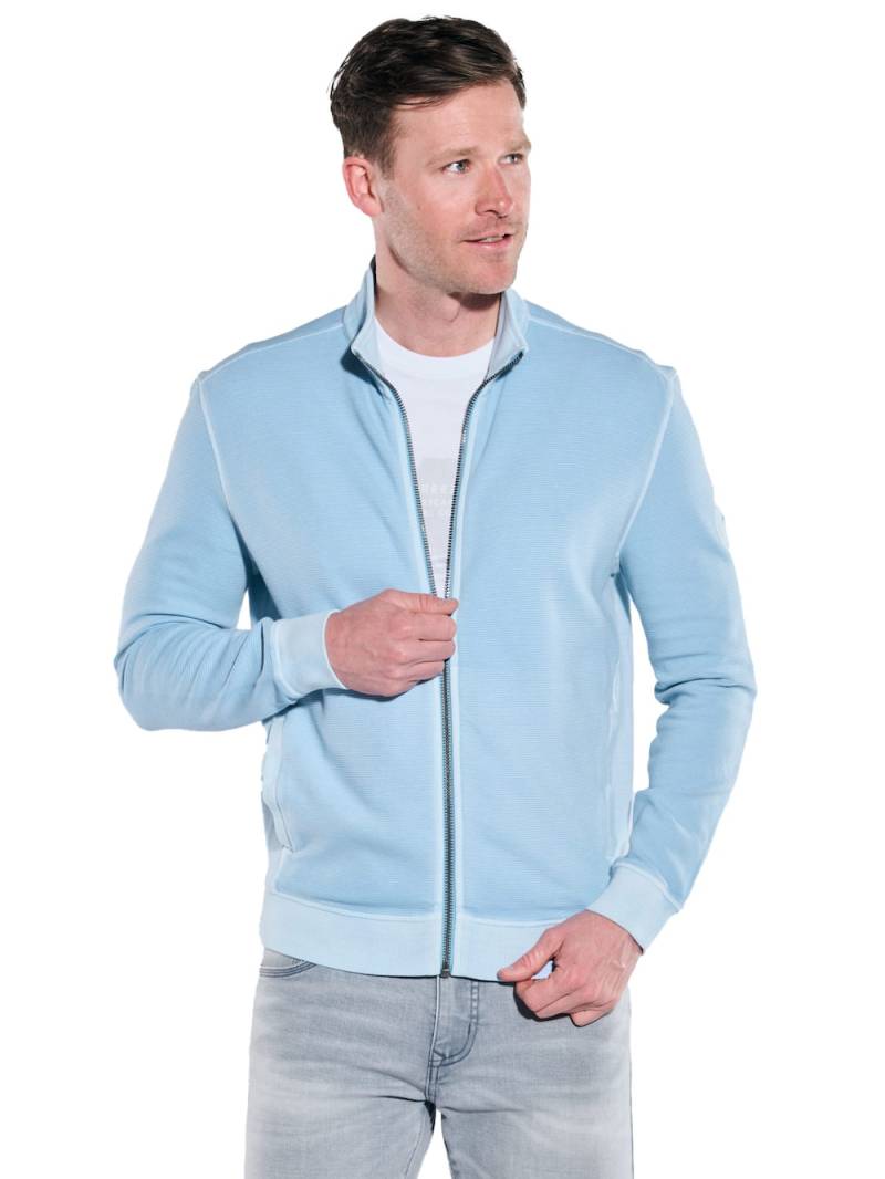 Große Größen Sweatjacke mit Stehkragen, Herren, blau, Größe: XL, Baumwolle, Happy Size DE Men von engbers