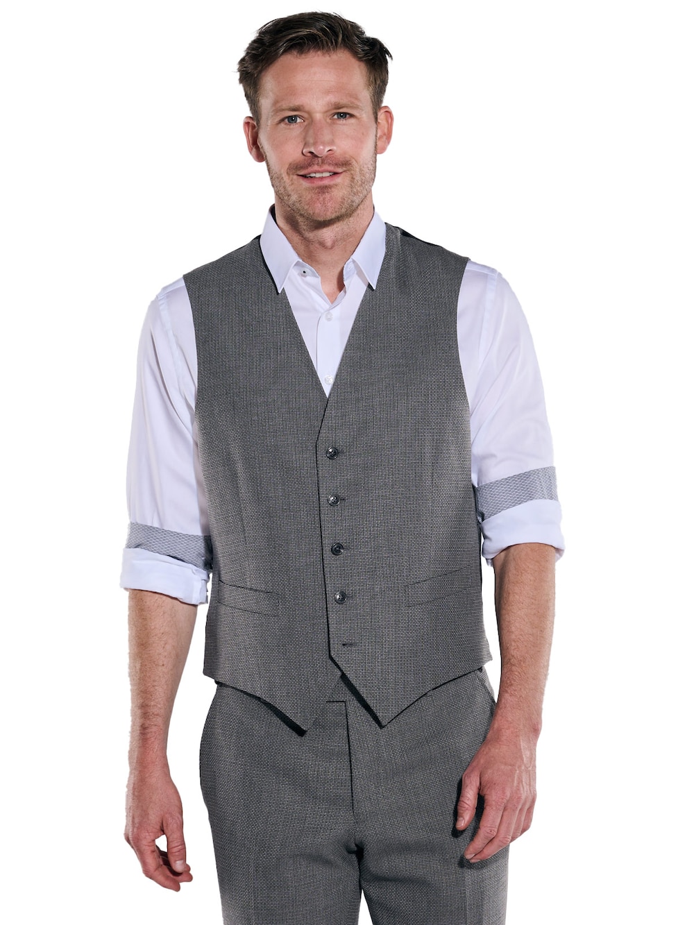 Große Größen engbers Herren Anzugsweste , Herren, grau, Größe: 60, Polyester, Happy Size DE Men von engbers