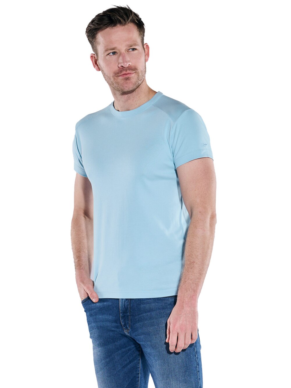 Große Größen engbers Herren Basic-Shirt My Favorite organic , Herren, blau, Größe: 66, Baumwolle, Happy Size DE Men von engbers