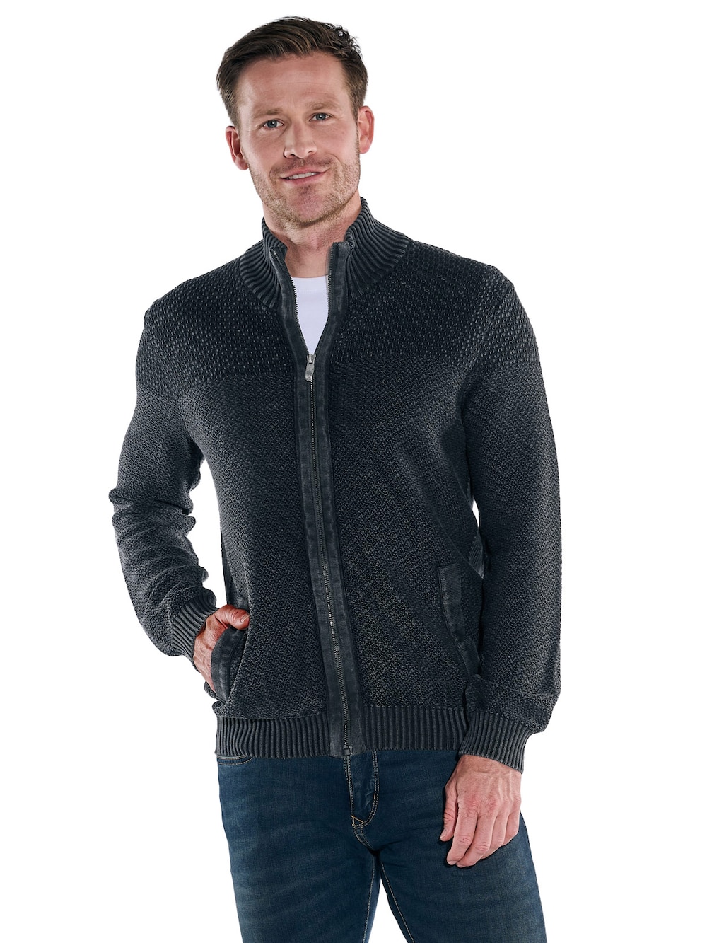 Große Größen engbers Herren Cardigan , Herren, schwarz, Größe: 60, Baumwolle, Happy Size DE Men von engbers