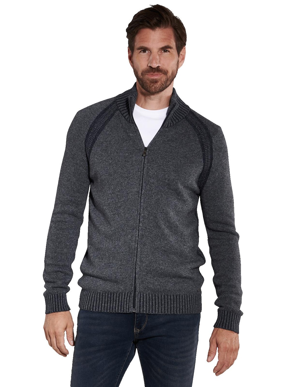 Große Größen engbers Herren Cardigan strukturiert , Herren, braun, Größe: 3XL, Synthetische Fasern, Happy Size DE Men von engbers