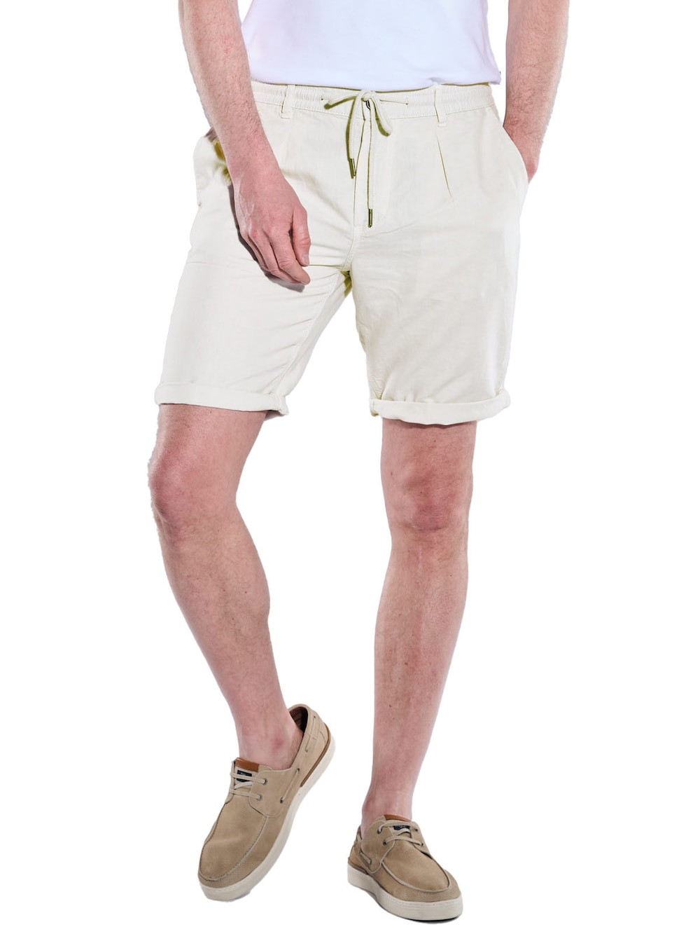 Große Größen engbers Herren Chino-Bermuda mit Tunnelzug , Herren, grau, Größe: 54, Baumwolle/Leinen, Happy Size DE Men von engbers