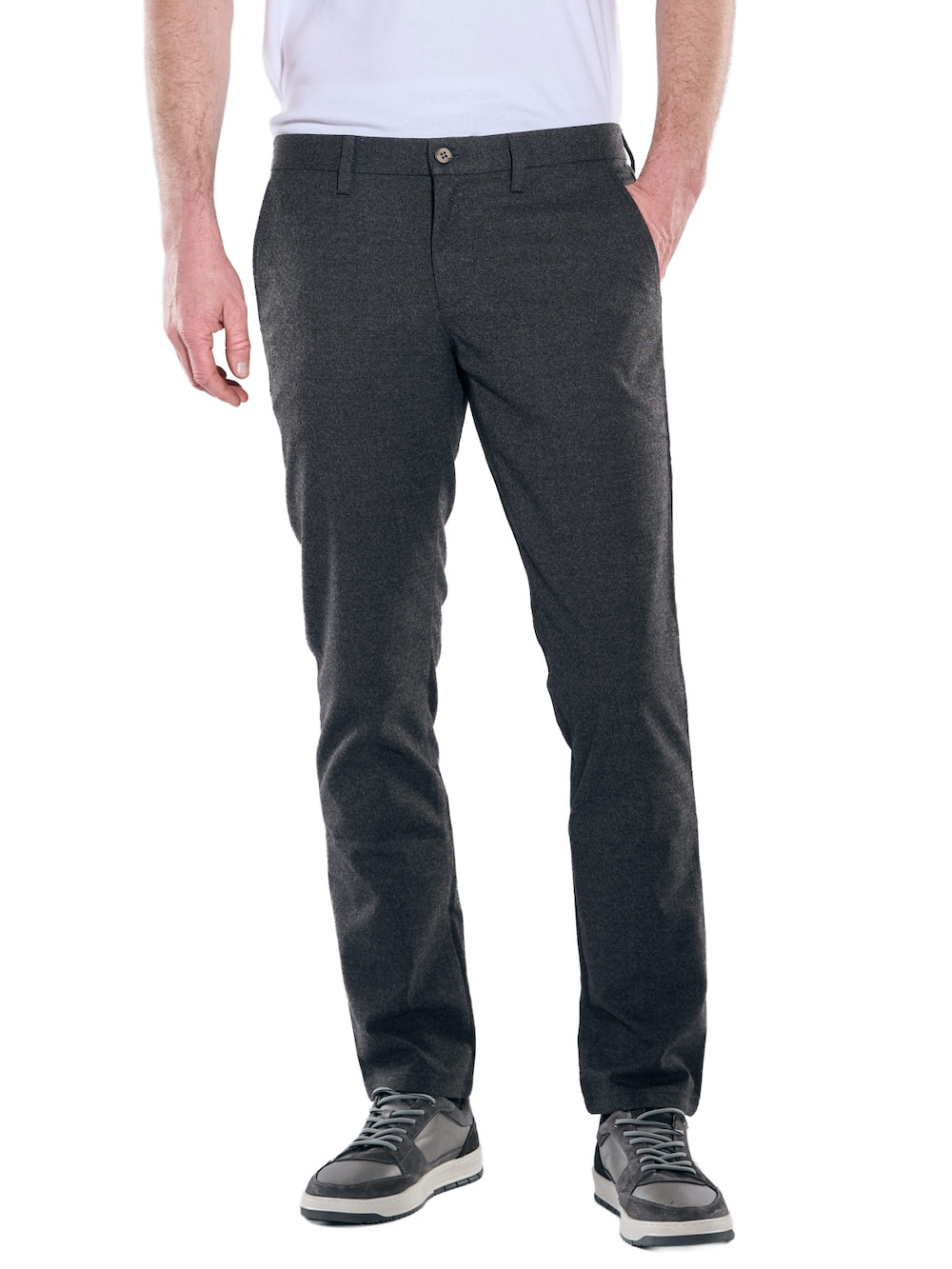 Große Größen engbers Herren Chino strukturiert , Herren, grau, Größe: 56, Polyester, Happy Size DE Men von engbers