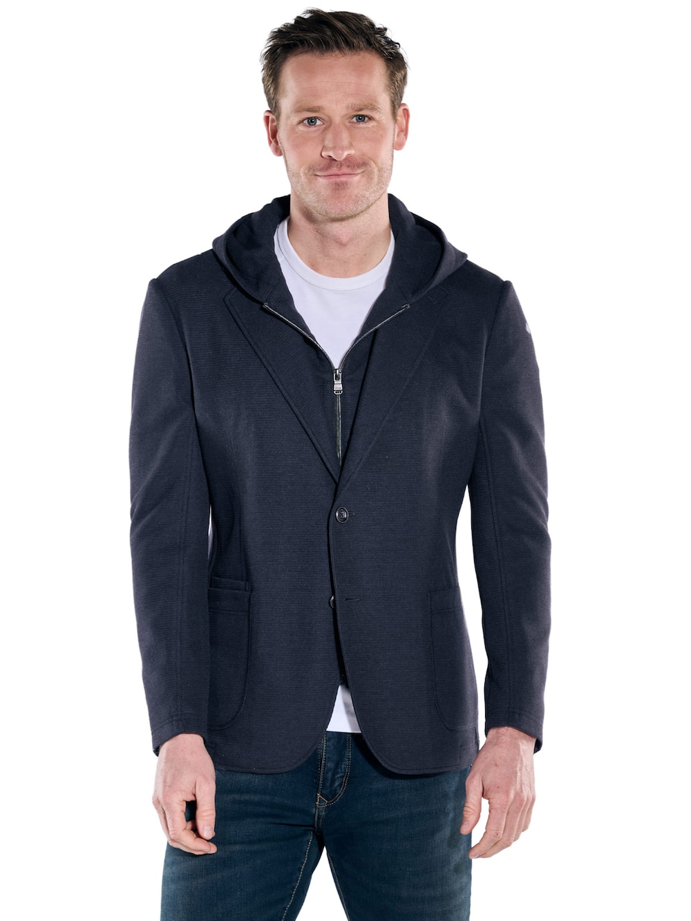 Große Größen engbers Herren Freizeit-Sakko slim fit , Herren, türkis, Größe: 64, Polyester, Happy Size DE Men von engbers