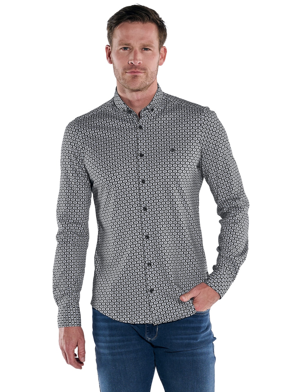 Große Größen engbers Herren Hemd langarm , Herren, grau, Größe: 64, Baumwolle, Happy Size DE Men von engbers