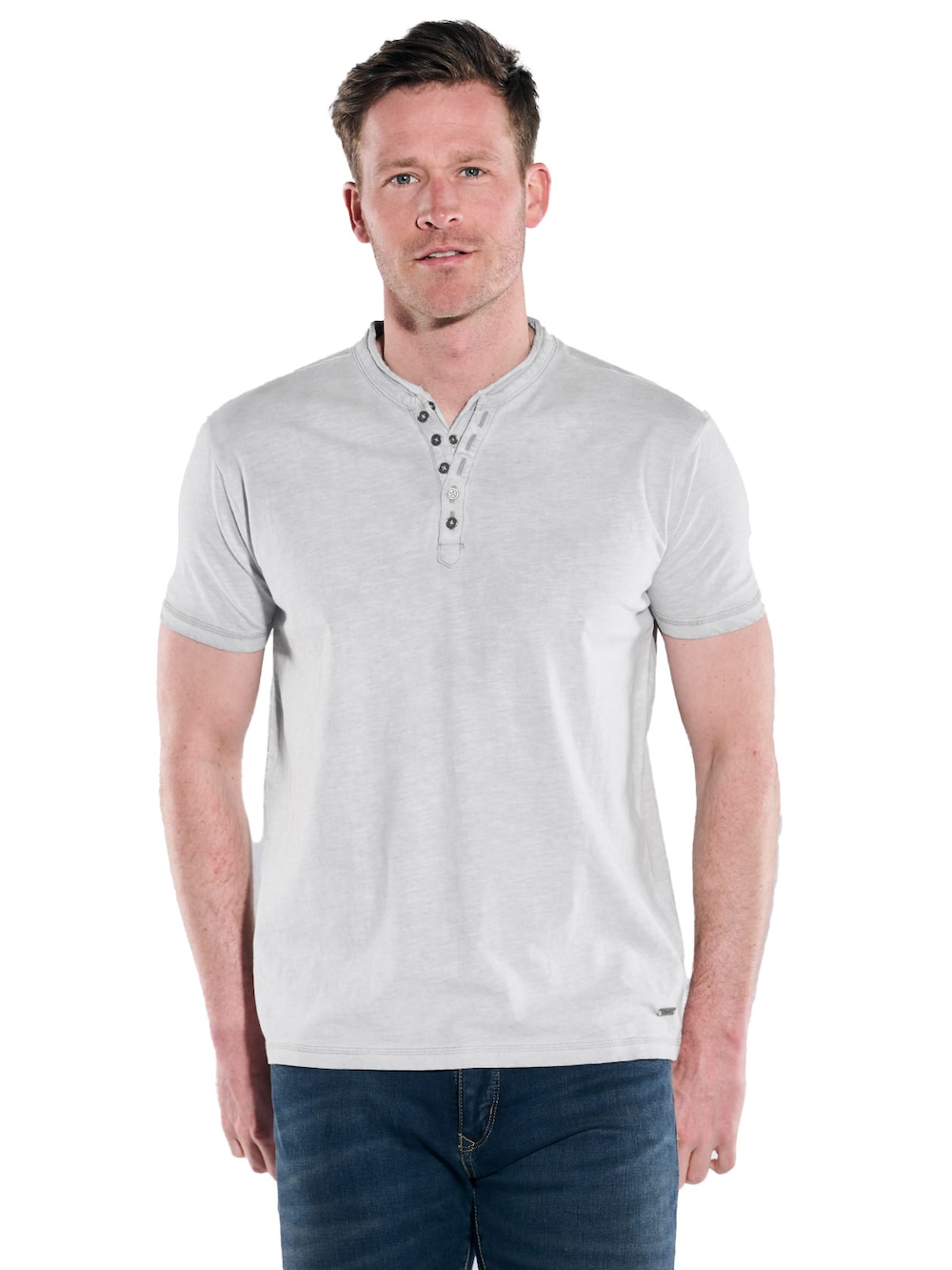 Große Größen engbers Herren Henley T-Shirt , Herren, grau, Größe: 60, Baumwolle, Happy Size DE Men von engbers