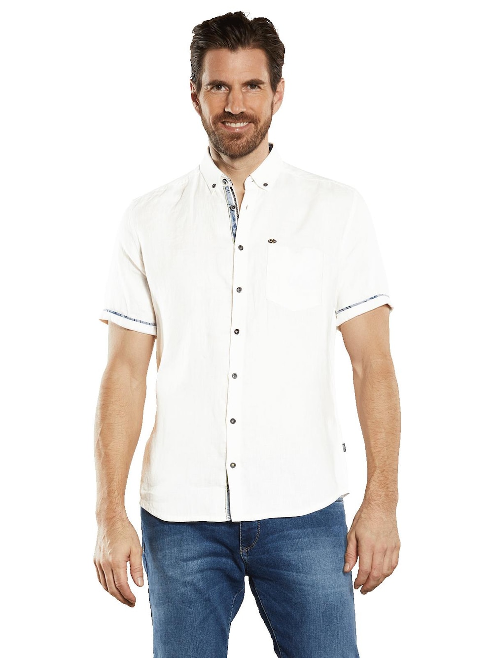 Große Größen engbers Herren Kurzarm-Hemd aus Leinen , Herren, weiß, Größe: 60, Leinen, Happy Size DE Men von engbers