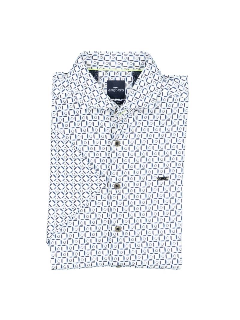 Große Größen engbers Herren Kurzarm-Hemd gemustert , Herren, blau, Größe: 58, Baumwolle, Happy Size DE Men von engbers