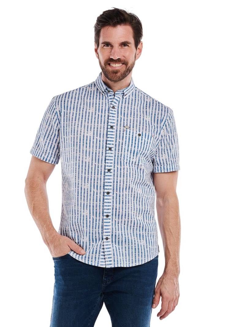 Große Größen engbers Herren Kurzarm-Hemd gemustert , Herren, blau, Größe: 58, Baumwolle, Happy Size DE Men von engbers
