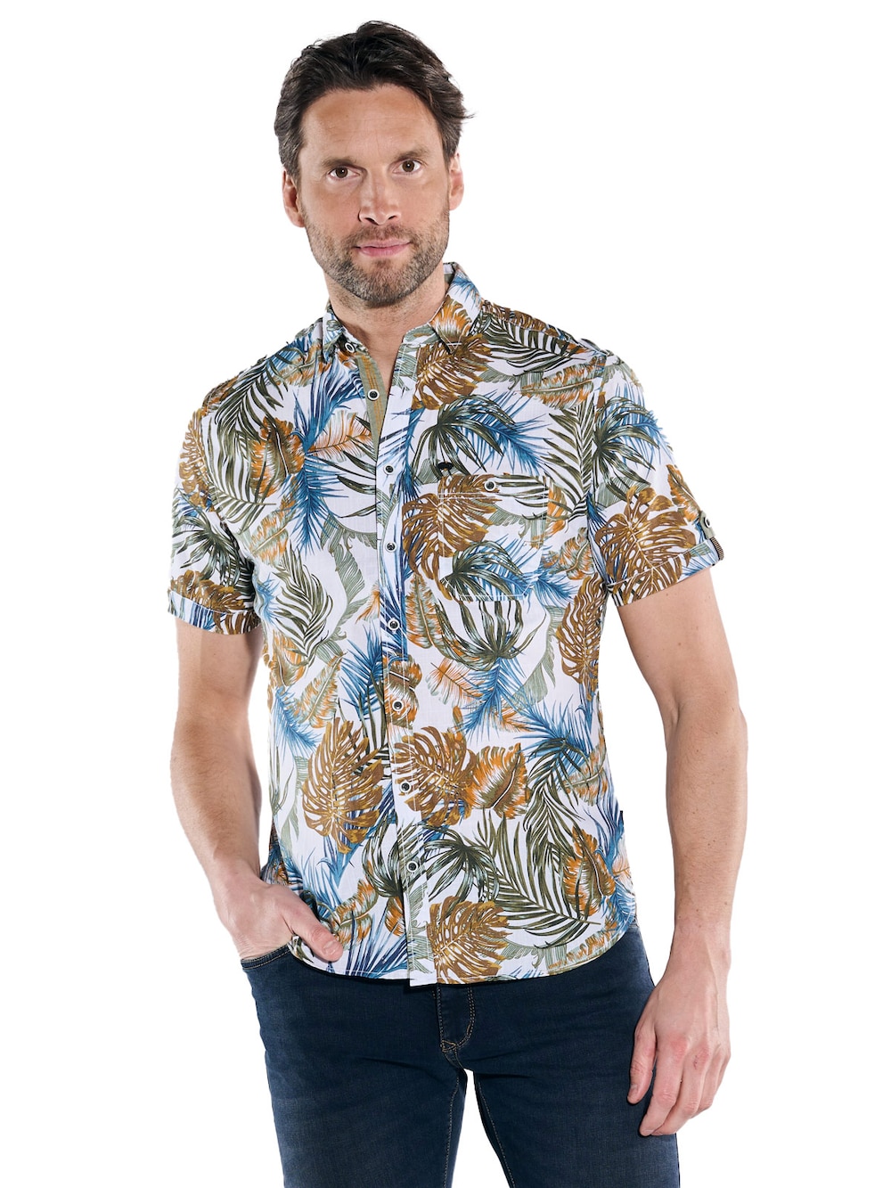 Große Größen engbers Herren Kurzarm-Hemd gemustert , Herren, grau, Größe: 60, Baumwolle, Happy Size DE Men von engbers