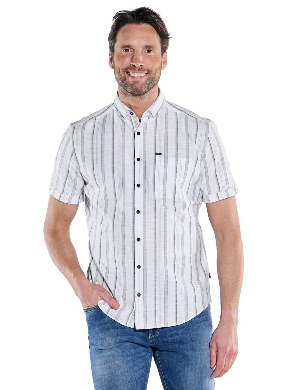 Große Größen engbers Herren Kurzarm-Hemd gemustert , Herren, grün, Größe: 62, Baumwolle, Happy Size DE Men von engbers