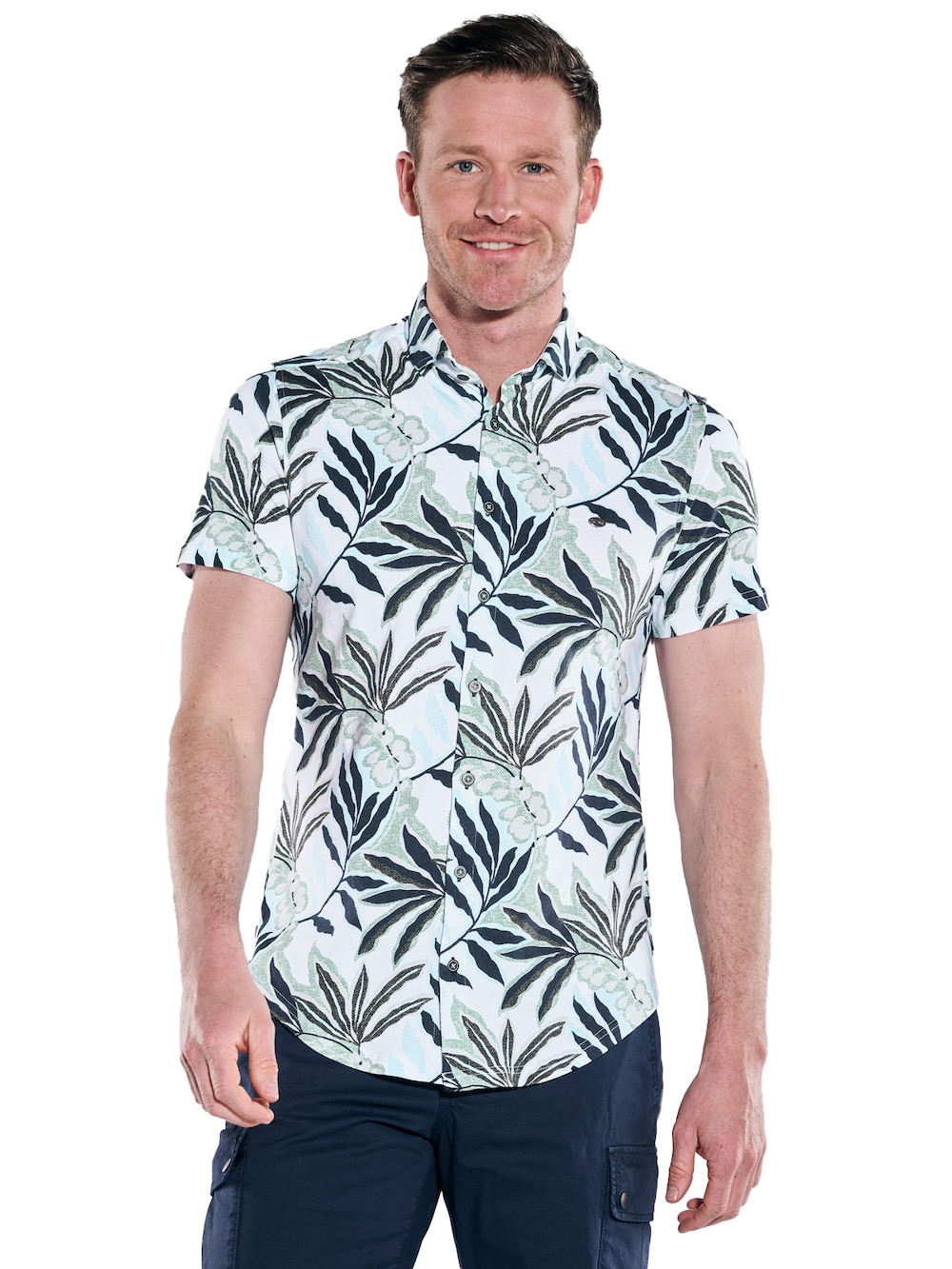 Große Größen engbers Herren Kurzarm-Hemd gemustert , Herren, grün, Größe: 64, Baumwolle, Happy Size DE Men von engbers