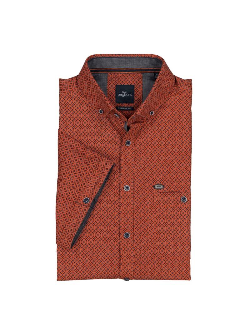 Große Größen engbers Herren Kurzarm-Hemd gemustert , Herren, orange, Größe: 62, Baumwolle, Happy Size DE Men von engbers