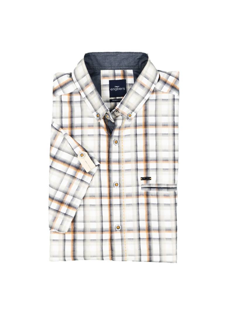 Große Größen engbers Herren Kurzarm-Hemd gemustert , Herren, orange, Größe: 66, Baumwolle, Happy Size DE Men von engbers