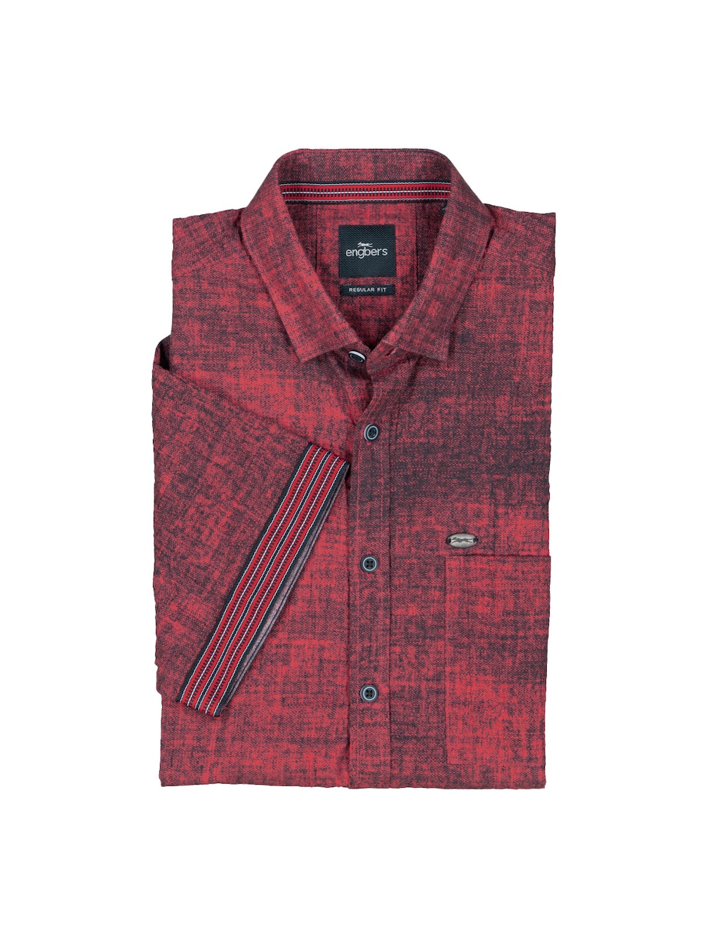 Große Größen engbers Herren Kurzarm-Hemd gemustert , Herren, rot, Größe: 60, Baumwolle, Happy Size DE Men von engbers