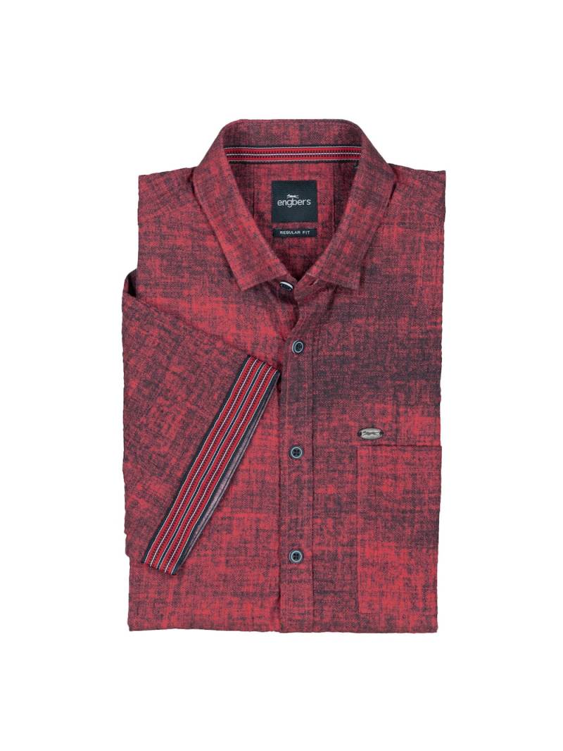 Große Größen engbers Herren Kurzarm-Hemd gemustert , Herren, rot, Größe: 60, Baumwolle, Happy Size DE Men von engbers