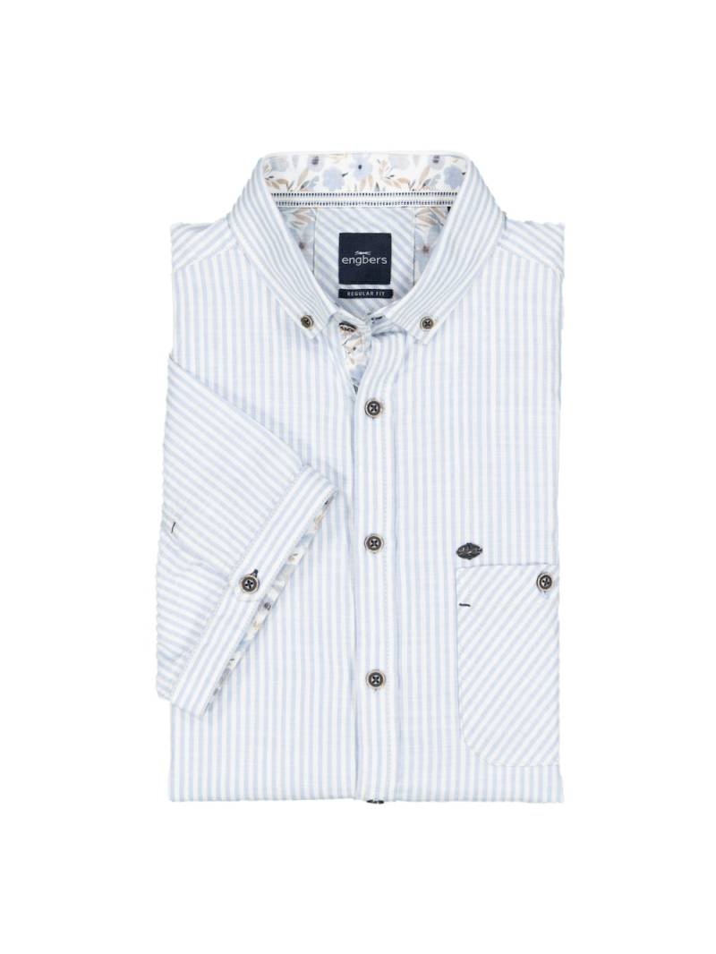 Große Größen engbers Herren Kurzarm-Hemd gestreift , Herren, blau, Größe: 58, Baumwolle, Happy Size DE Men von engbers