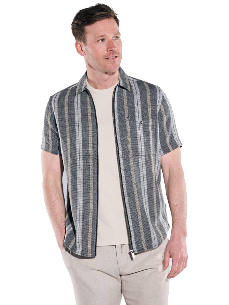 Große Größen engbers Herren Kurzarm-Hemd gestreift , Herren, grau, Größe: 66, Baumwolle/Polyester, Happy Size DE Men von engbers