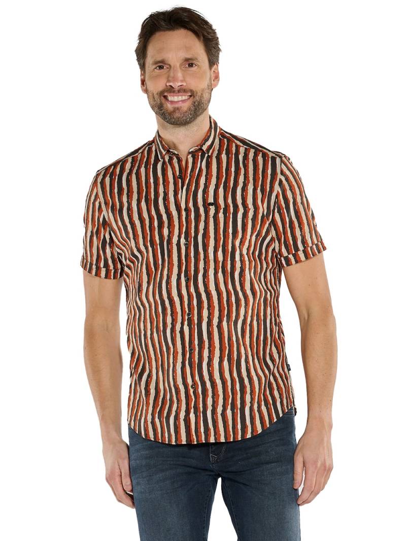 Große Größen engbers Herren Kurzarm-Hemd gestreift , Herren, orange, Größe: 62, Baumwolle, Happy Size DE Men von engbers