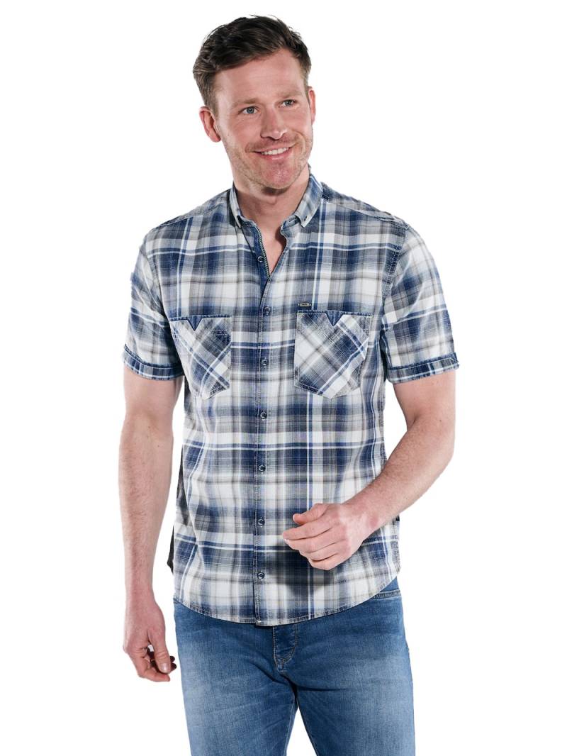 Große Größen engbers Herren Kurzarm-Hemd kariert , Herren, blau, Größe: 60, Baumwolle, Happy Size DE Men von engbers