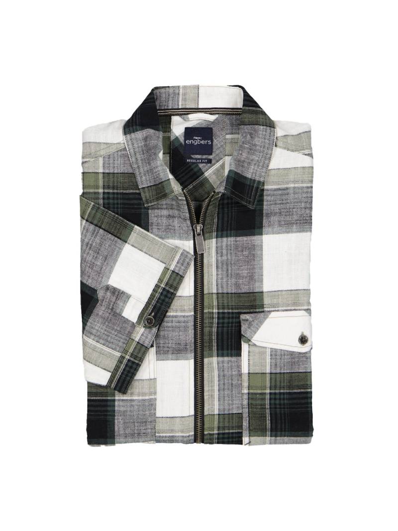 Große Größen engbers Herren Kurzarm-Hemd kariert , Herren, grau, Größe: 60, Baumwolle, Happy Size DE Men von engbers