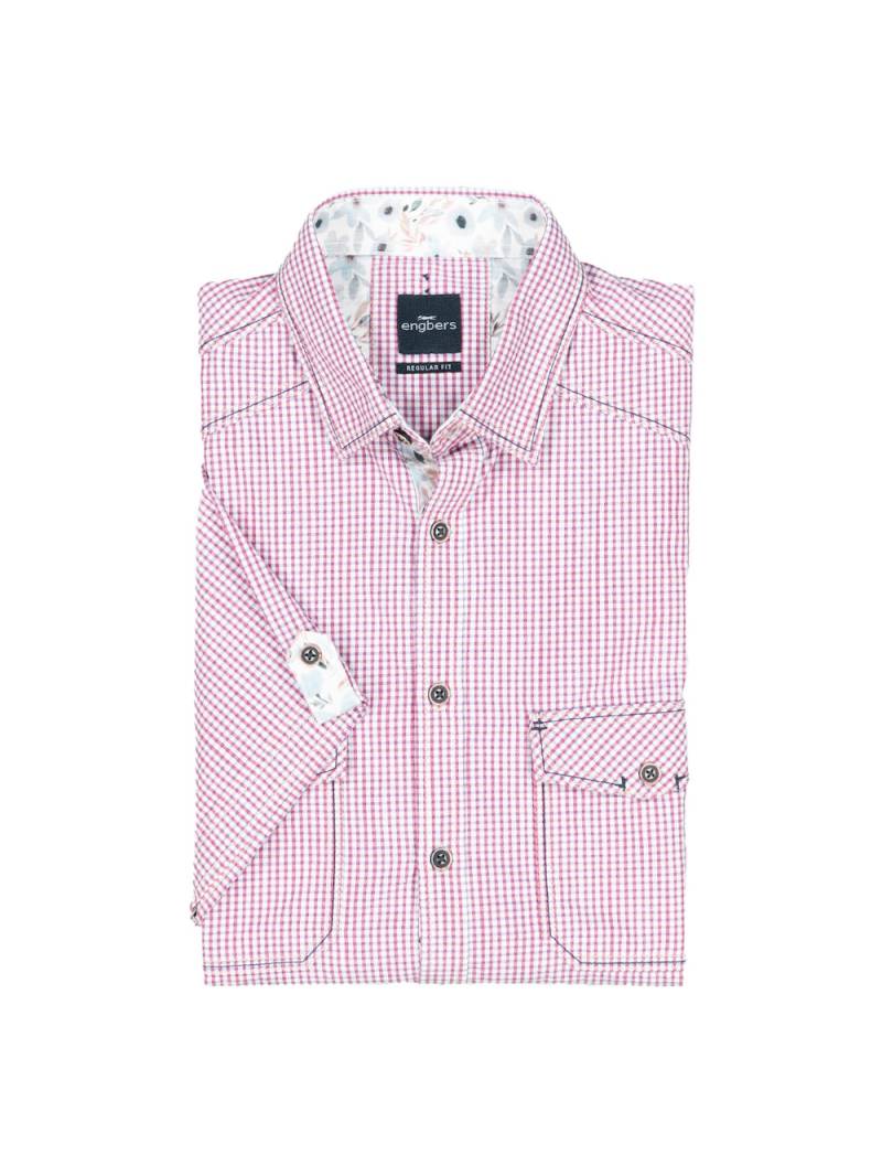Große Größen engbers Herren Kurzarm-Hemd kariert , Herren, rot, Größe: 58, Baumwolle, Happy Size DE Men von engbers