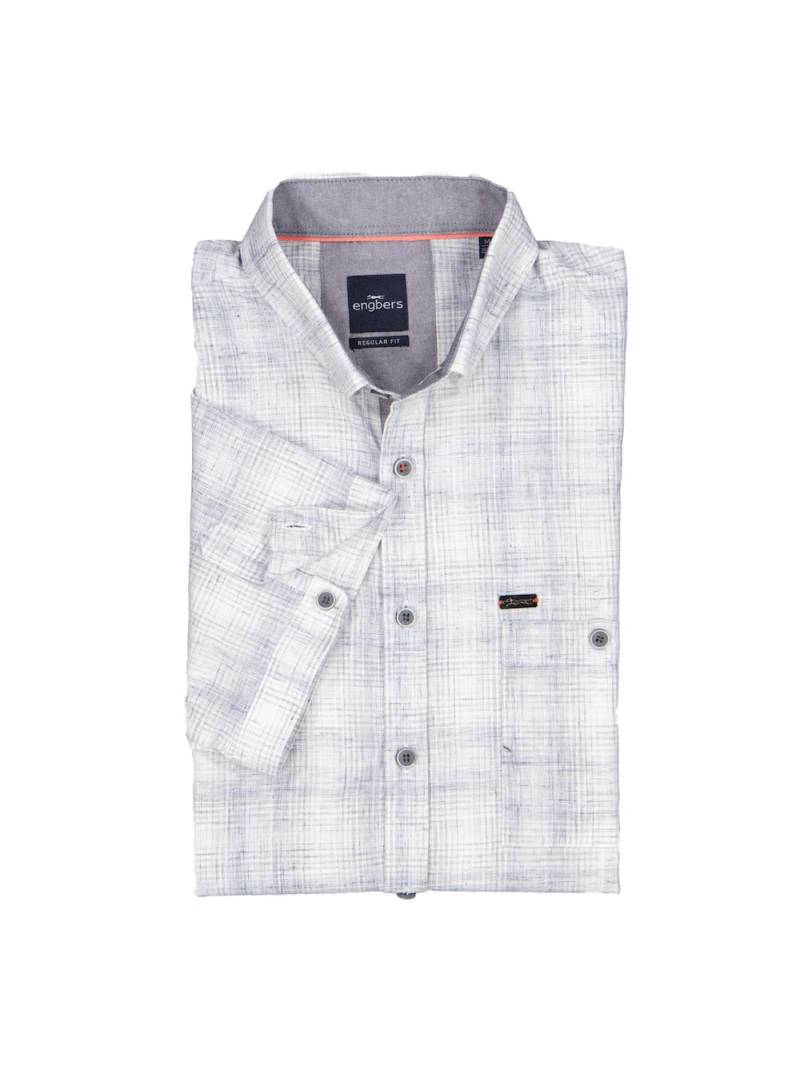 Große Größen engbers Herren Kurzarm-Hemd mit Leinenanteil , Herren, grau, Größe: 58, Polyester/Baumwolle/Leinen, Happy Size DE Men von engbers