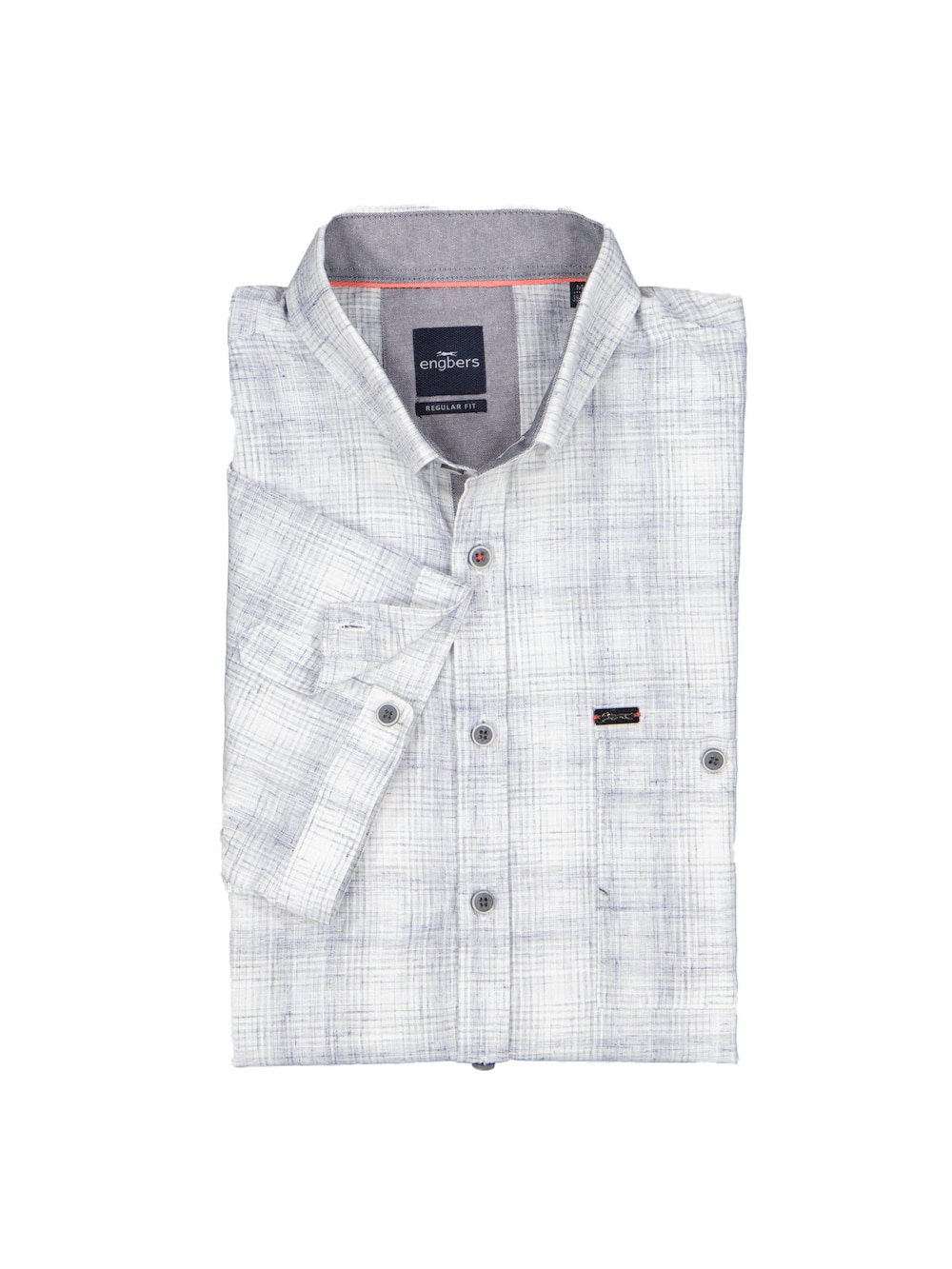 Große Größen engbers Herren Kurzarm-Hemd mit Leinenanteil , Herren, grau, Größe: 66, Polyester/Baumwolle/Leinen, Happy Size DE Men von engbers