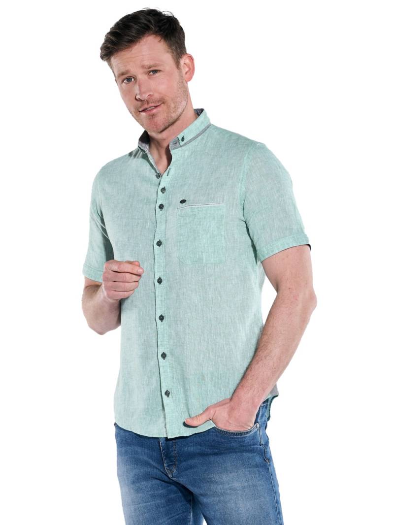 Große Größen engbers Herren Kurzarm-Hemd mit Leinenanteil , Herren, grün, Größe: 60, Leinen/Baumwolle, Happy Size DE Men von engbers