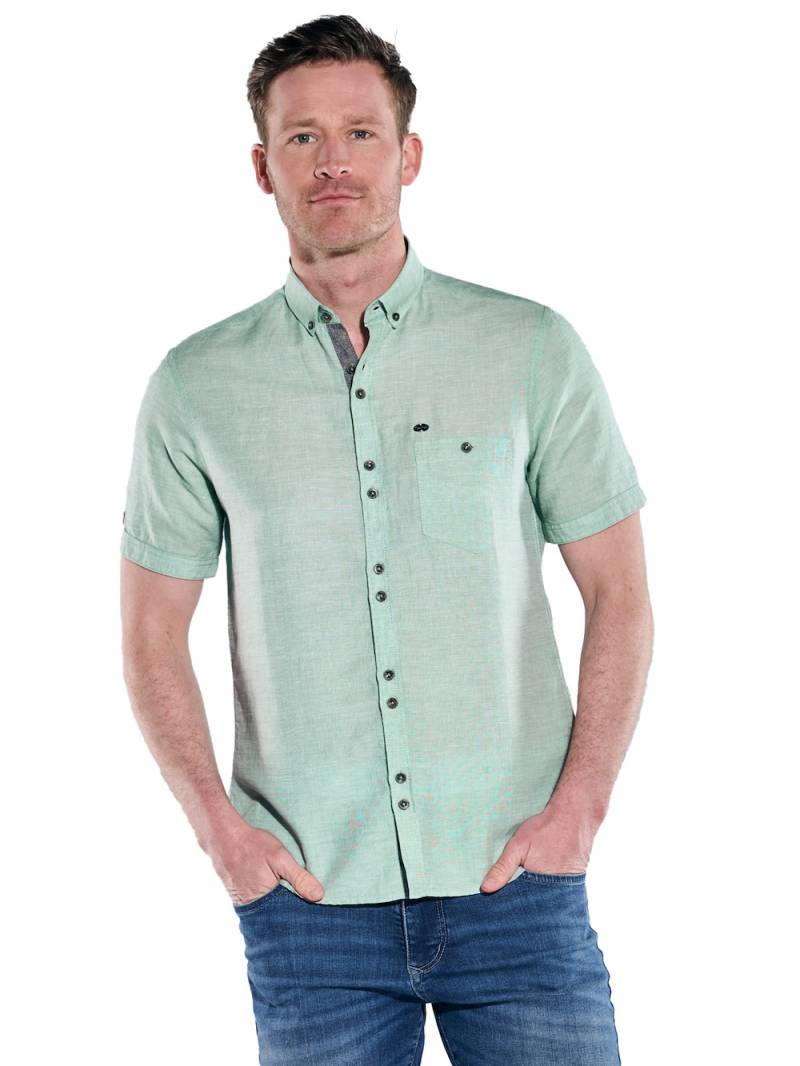 Große Größen engbers Herren Kurzarm-Hemd mit Leinenanteil , Herren, türkis, Größe: 62, Leinen/Baumwolle, Happy Size DE Men von engbers