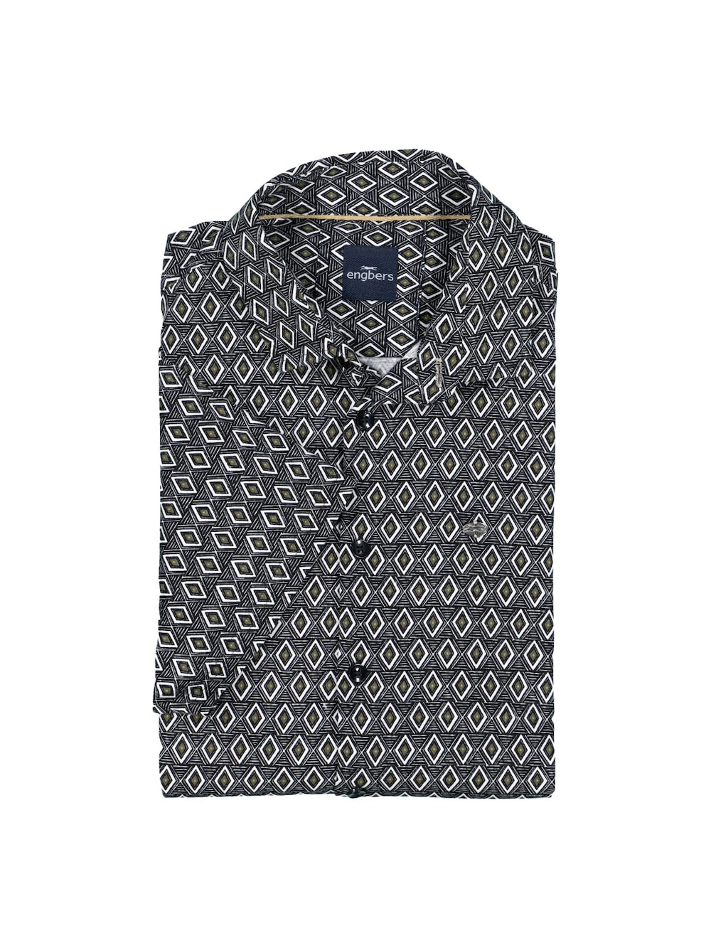 Große Größen engbers Herren Kurzarm-Hemd slim fit , Herren, schwarz, Größe: 58, Baumwolle, Happy Size DE Men von engbers