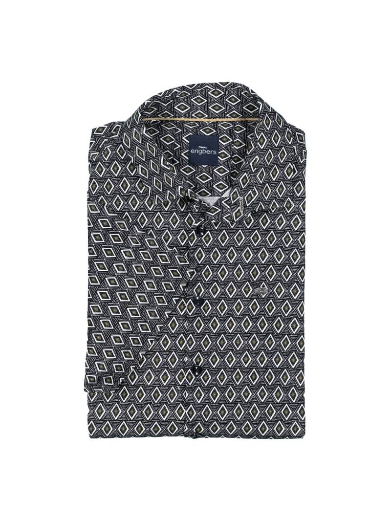 Große Größen engbers Herren Kurzarm-Hemd slim fit , Herren, schwarz, Größe: 60, Baumwolle, Happy Size DE Men von engbers