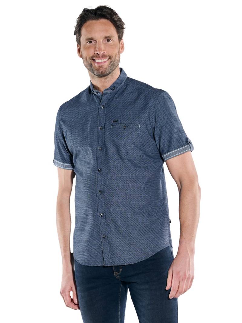 Große Größen engbers Herren Kurzarm-Hemd strukturiert , Herren, blau, Größe: 64, Baumwolle, Happy Size DE Men von engbers