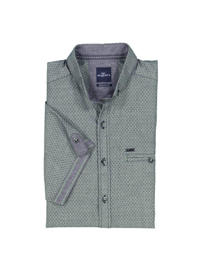 Große Größen engbers Herren Kurzarm-Hemd strukturiert , Herren, grün, Größe: 60, Baumwolle, Happy Size DE Men von engbers