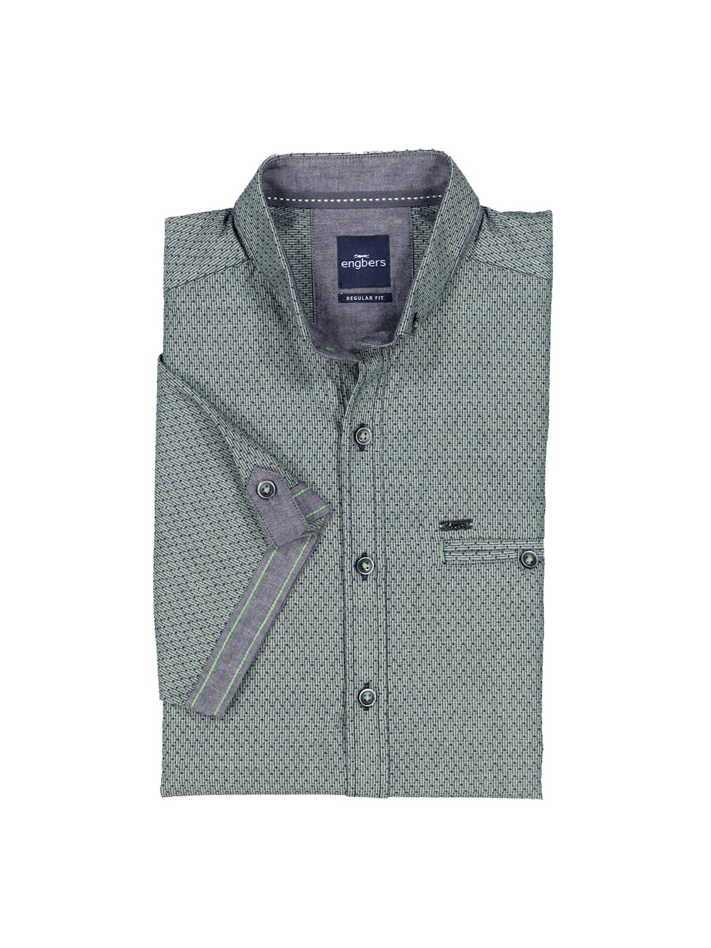 Große Größen engbers Herren Kurzarm-Hemd strukturiert , Herren, grün, Größe: 64, Baumwolle, Happy Size DE Men von engbers