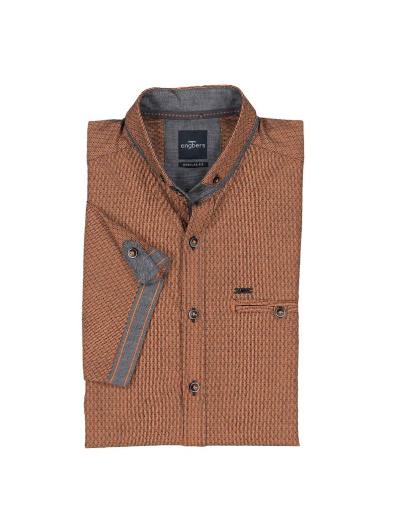 Große Größen engbers Herren Kurzarm-Hemd strukturiert , Herren, orange, Größe: 60, Baumwolle, Happy Size DE Men von engbers