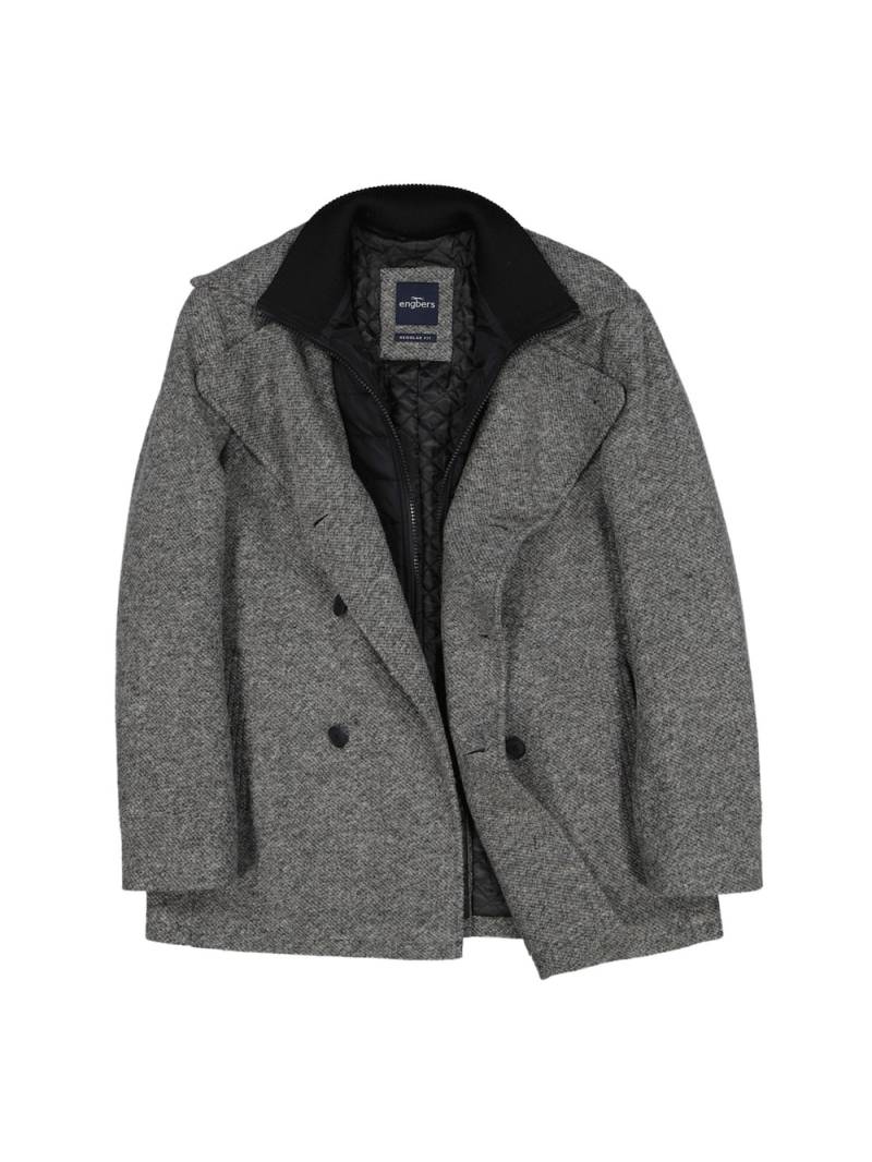 Große Größen engbers Herren Kurzmantel im Caban-Design , Herren, grau, Größe: 60, Polyester, Happy Size DE Men von engbers