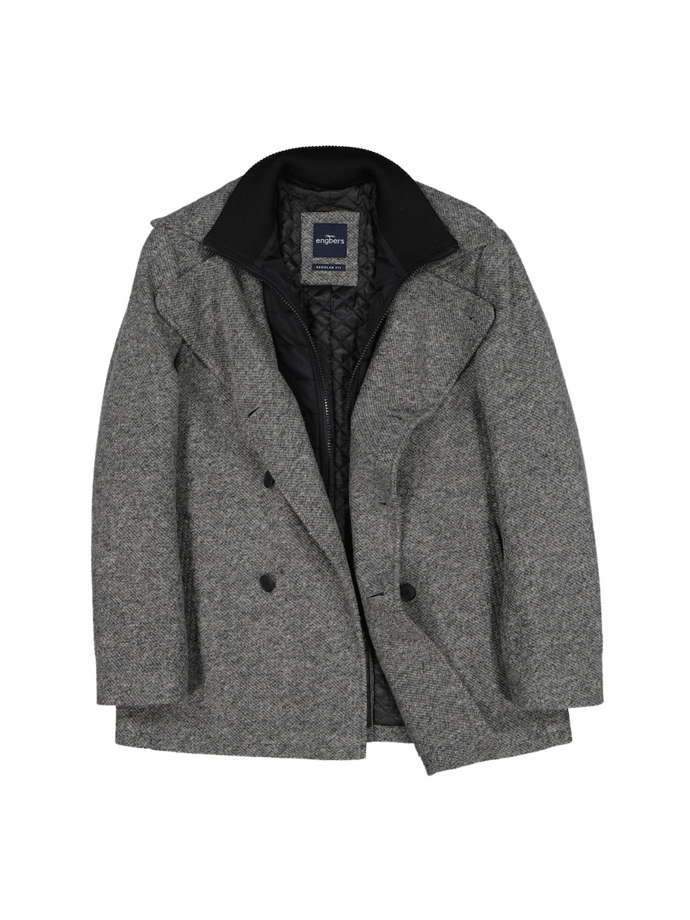 Große Größen engbers Herren Kurzmantel im Caban-Design , Herren, grau, Größe: 62, Polyester, Happy Size DE Men von engbers