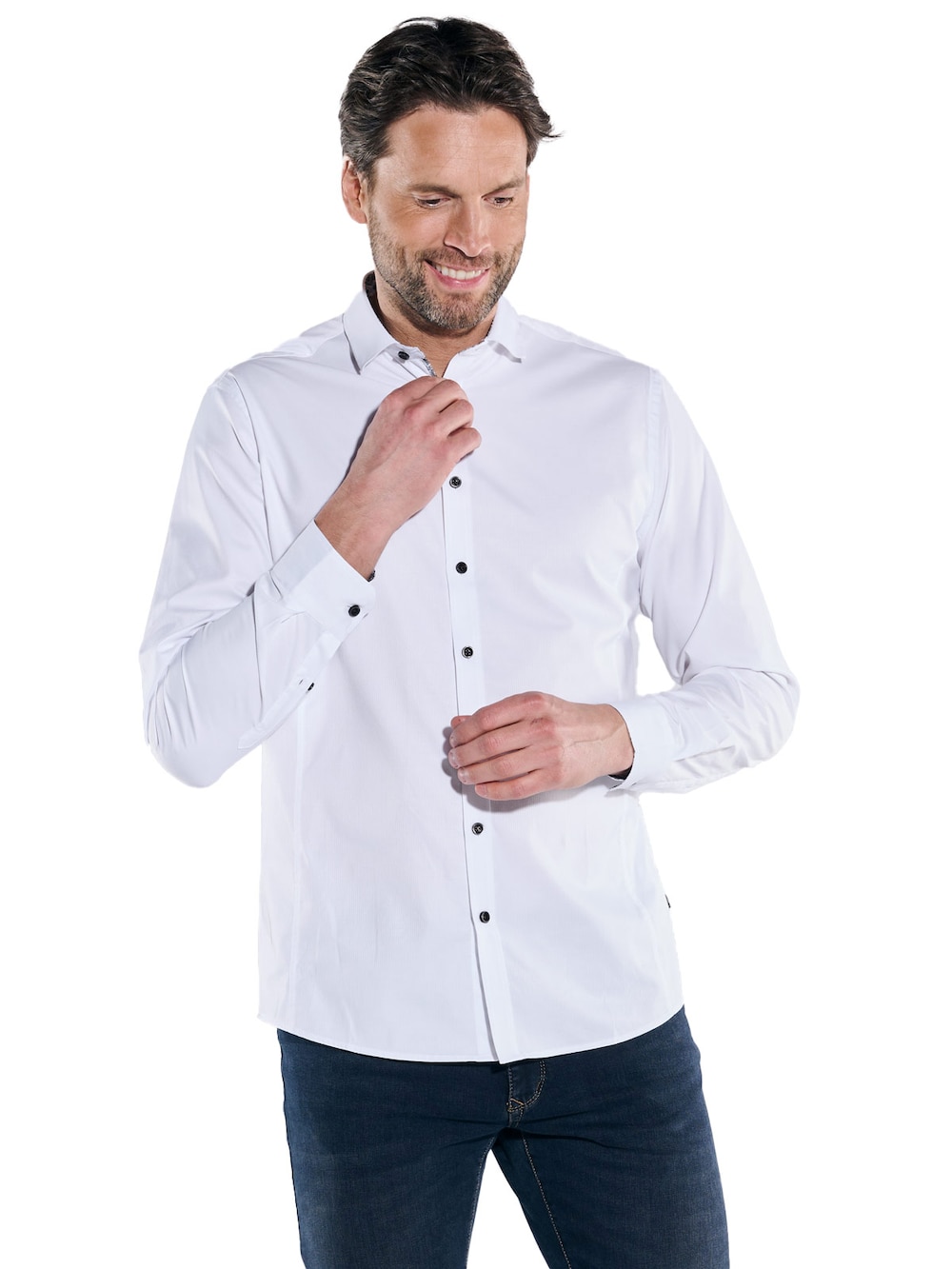 Große Größen engbers Herren Langarm-Hemd My Favorite , Herren, weiß, Größe: 58, Baumwolle/Polyester, Happy Size DE Men von engbers