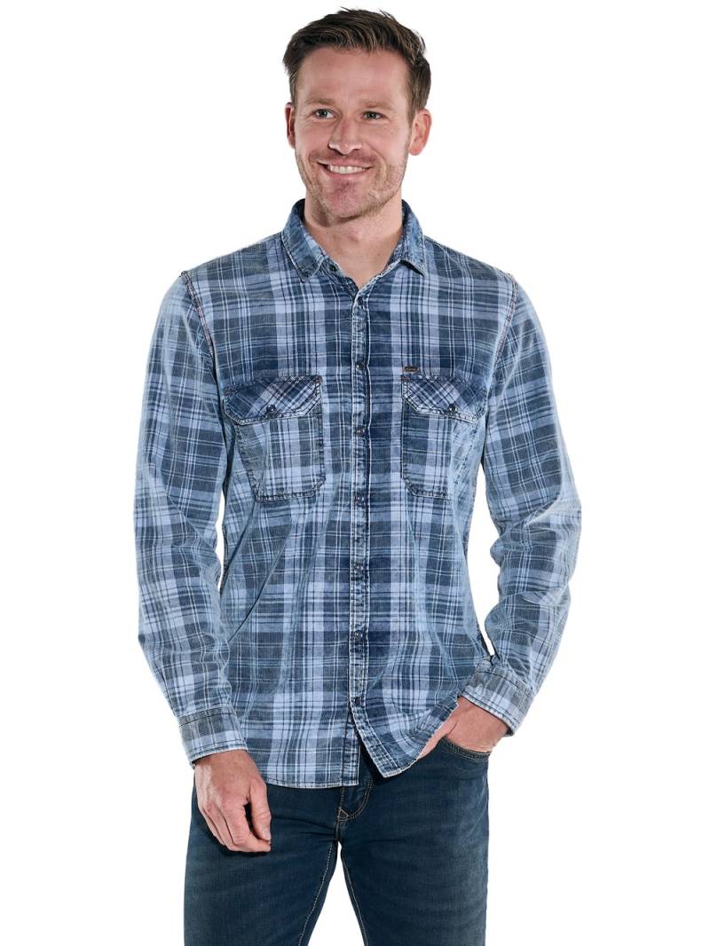 Große Größen engbers Herren Langarm-Hemd aus Babycord , Herren, blau, Größe: 64, Baumwolle, Happy Size DE Men von engbers