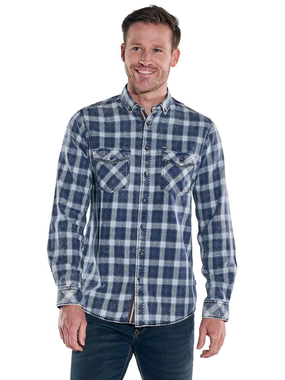 Große Größen engbers Herren Langarm-Hemd aus Twill , Herren, blau, Größe: 64, Baumwolle, Happy Size DE Men von engbers