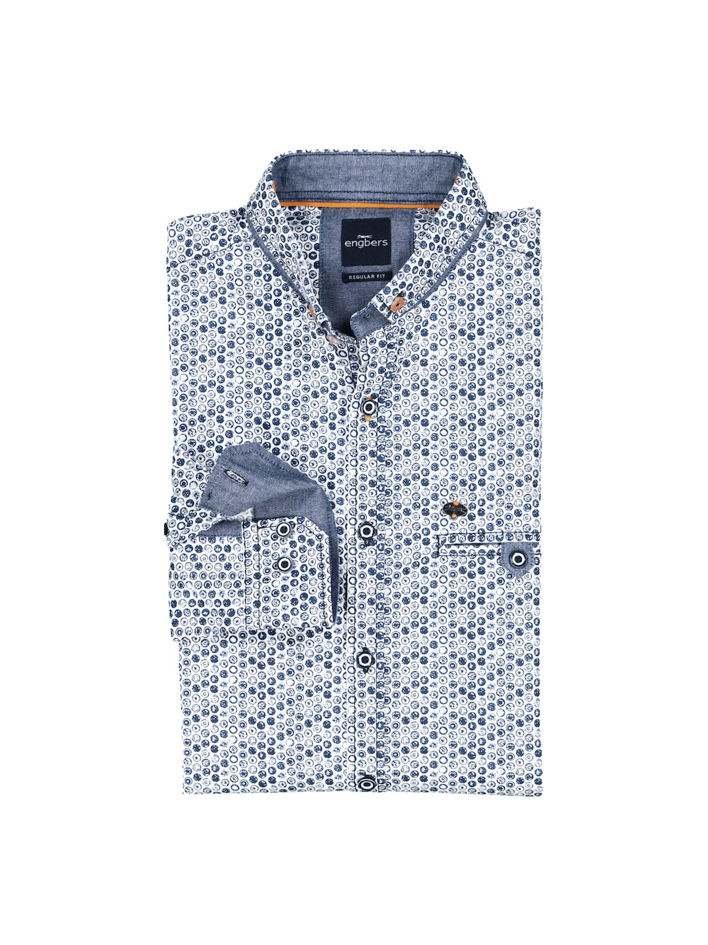 Große Größen engbers Herren Langarm-Hemd gemustert , Herren, blau, Größe: 62, Baumwolle, Happy Size DE Men von engbers