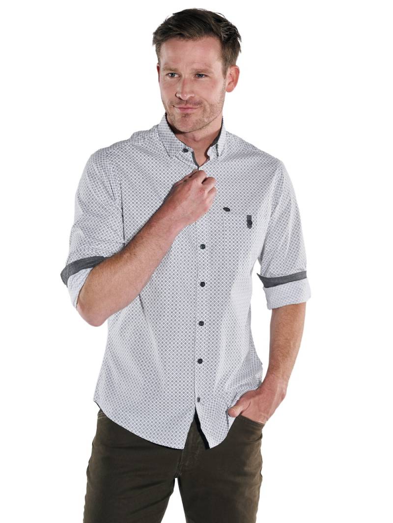 Große Größen engbers Herren Langarm-Hemd gemustert , Herren, blau, Größe: 66, Baumwolle, Happy Size DE Men von engbers