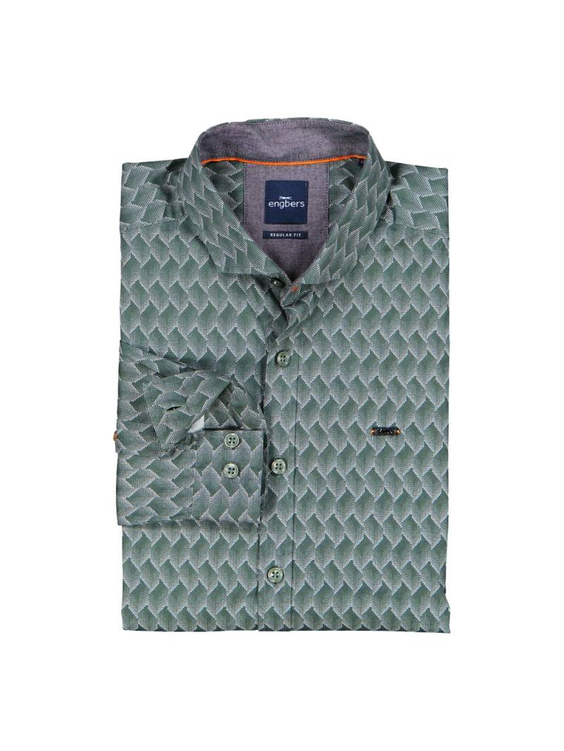 Große Größen engbers Herren Langarm-Hemd gemustert , Herren, braun, Größe: 58, Baumwolle, Happy Size DE Men von engbers