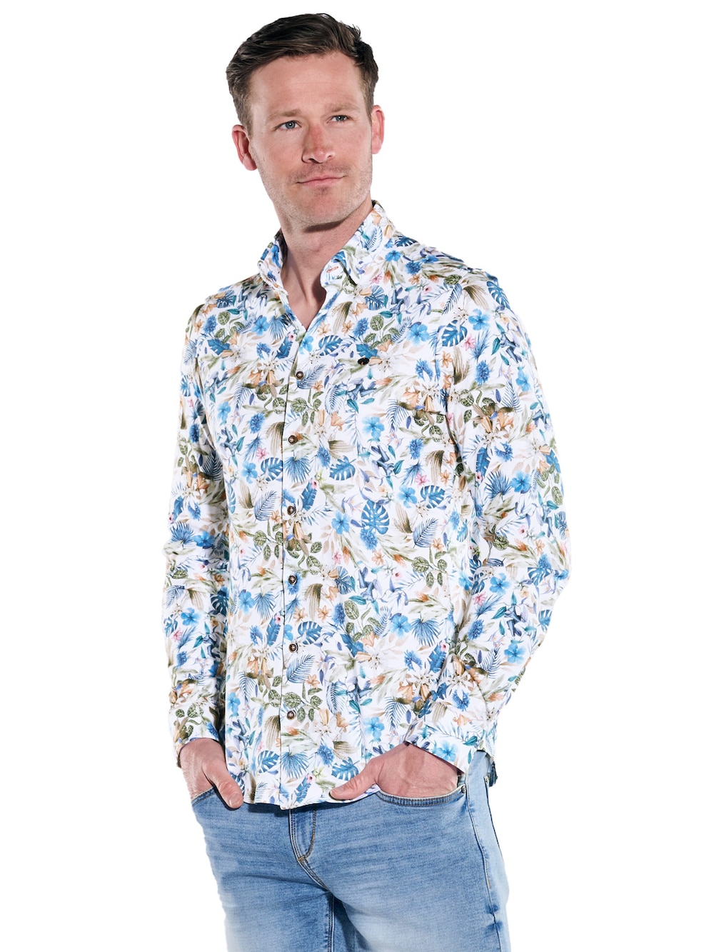 Große Größen engbers Herren Langarm-Hemd gemustert , Herren, braun, Größe: 64, Baumwolle, Happy Size DE Men von engbers