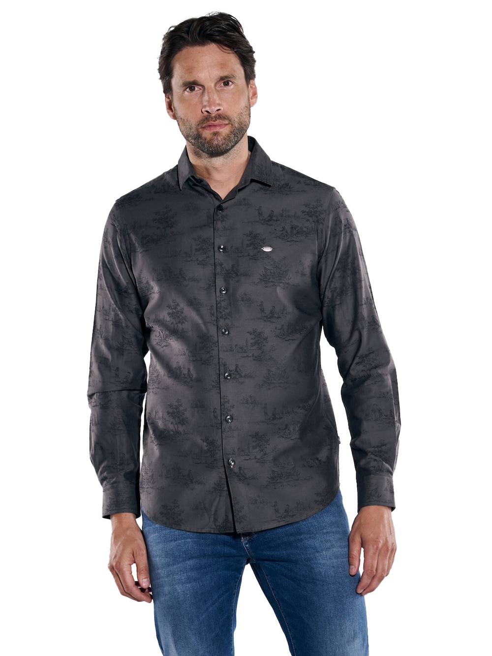 Große Größen engbers Herren Langarm-Hemd gemustert , Herren, braun, Größe: 70, Baumwolle, Happy Size DE Men von engbers