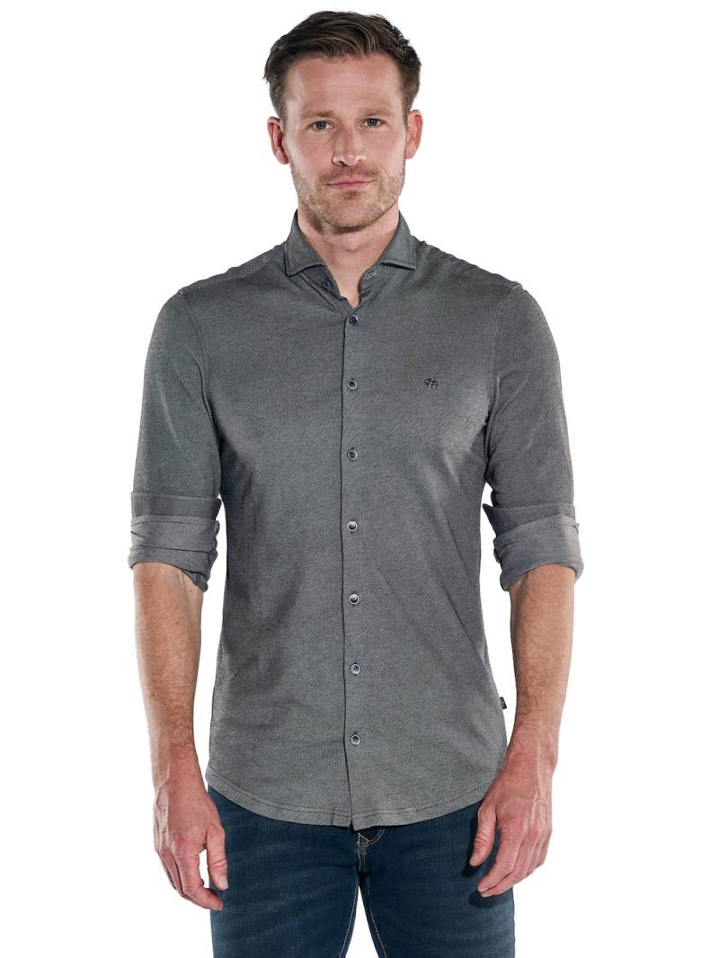 Große Größen engbers Herren Langarm-Hemd gemustert , Herren, grau, Größe: 58, Baumwolle/Polyester, Happy Size DE Men von engbers